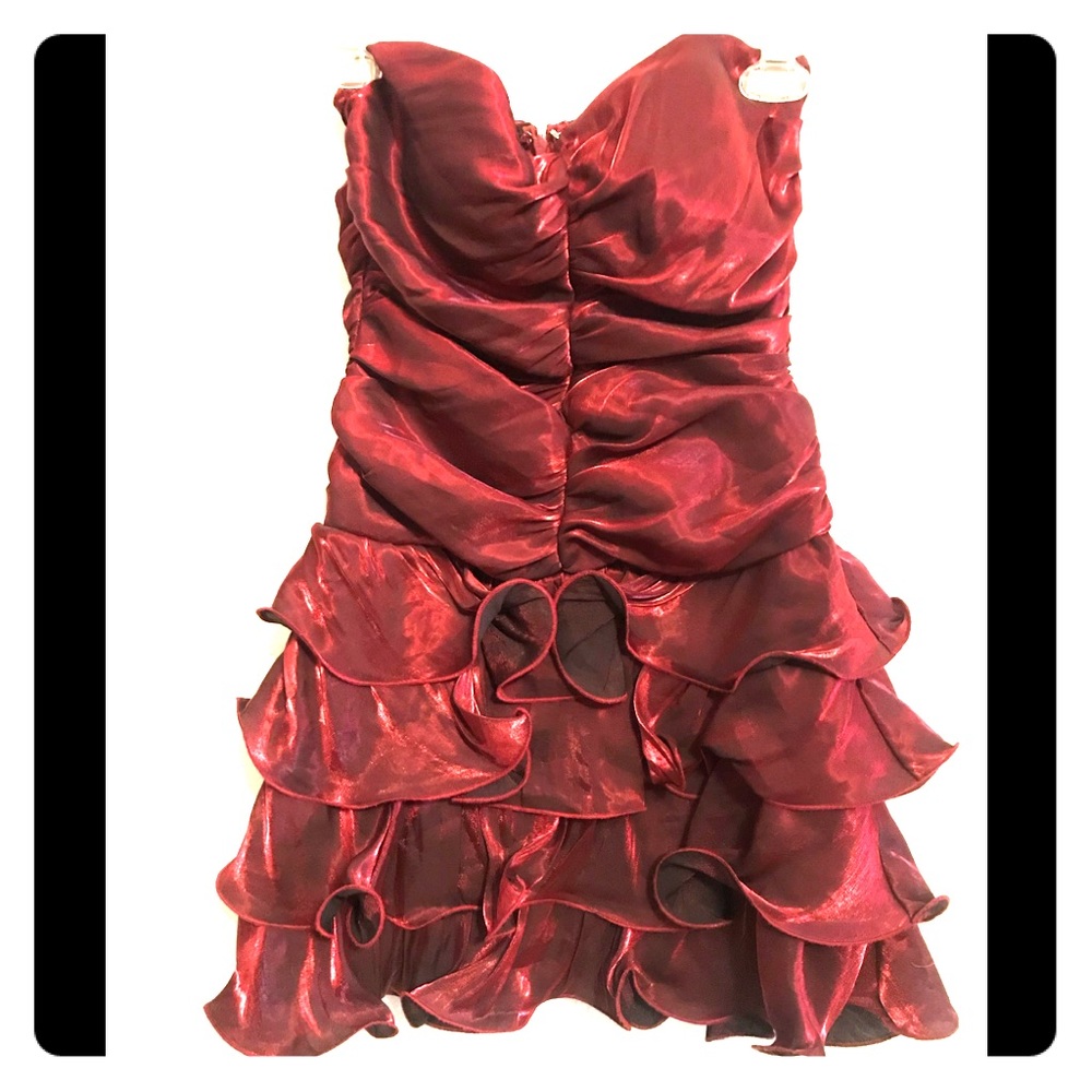 Red ruffle dress